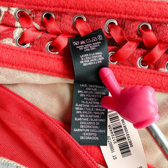 NEW Victoria's Secret Very Sexy Red Waist Cincher Corset Garter Lace Women's M/L - Picture 10 of 12